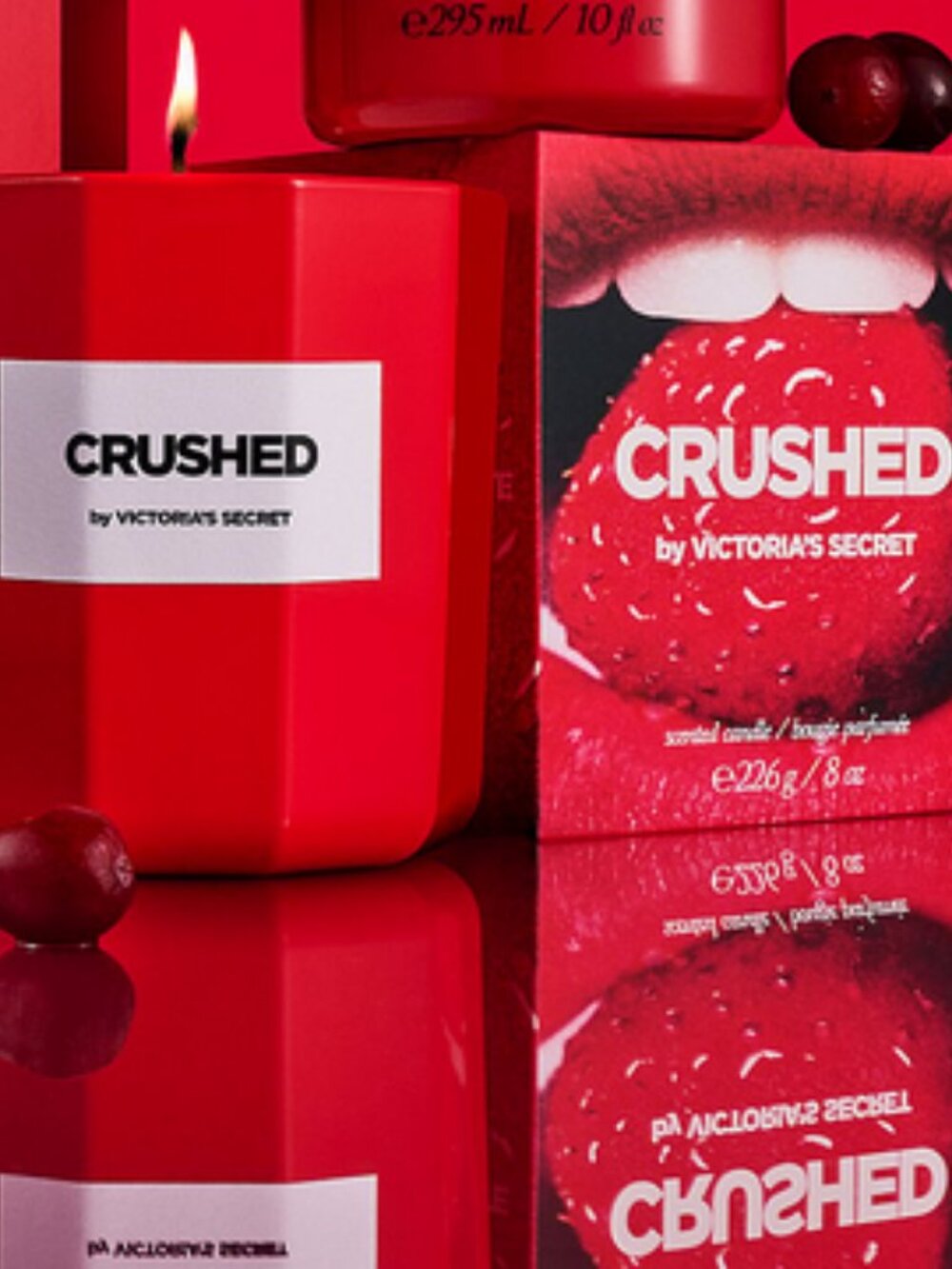 Victoria's Secret Luxury Home Fragrance Red CRUSHED Scented Candle 8 Oz NWT
